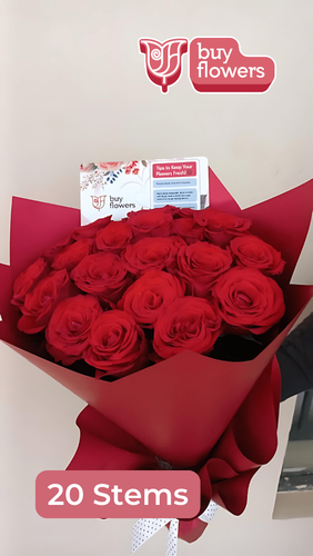 Red roses thumbnail view 6 - BuyFlowers
